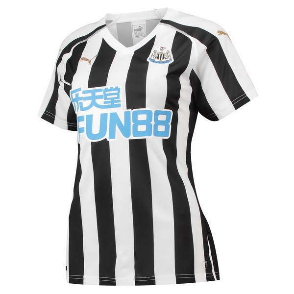 Camiseta Newcastle United Replica Primera Ropa Mujer 2018/19 Blanco Negro